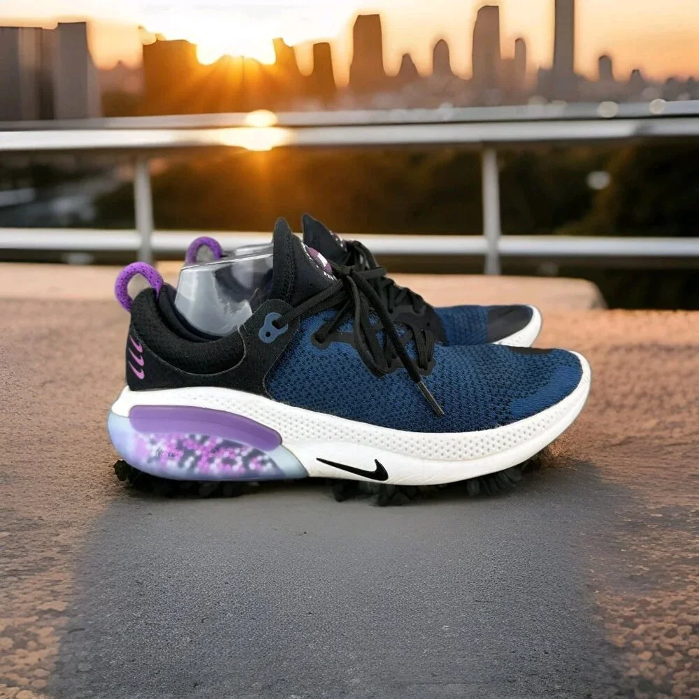 ✅Nike Joyride Run Flyknit Sneakers Women’s 10 Athletic Shoes Black/Blue/Purple - Picture 1 of 11